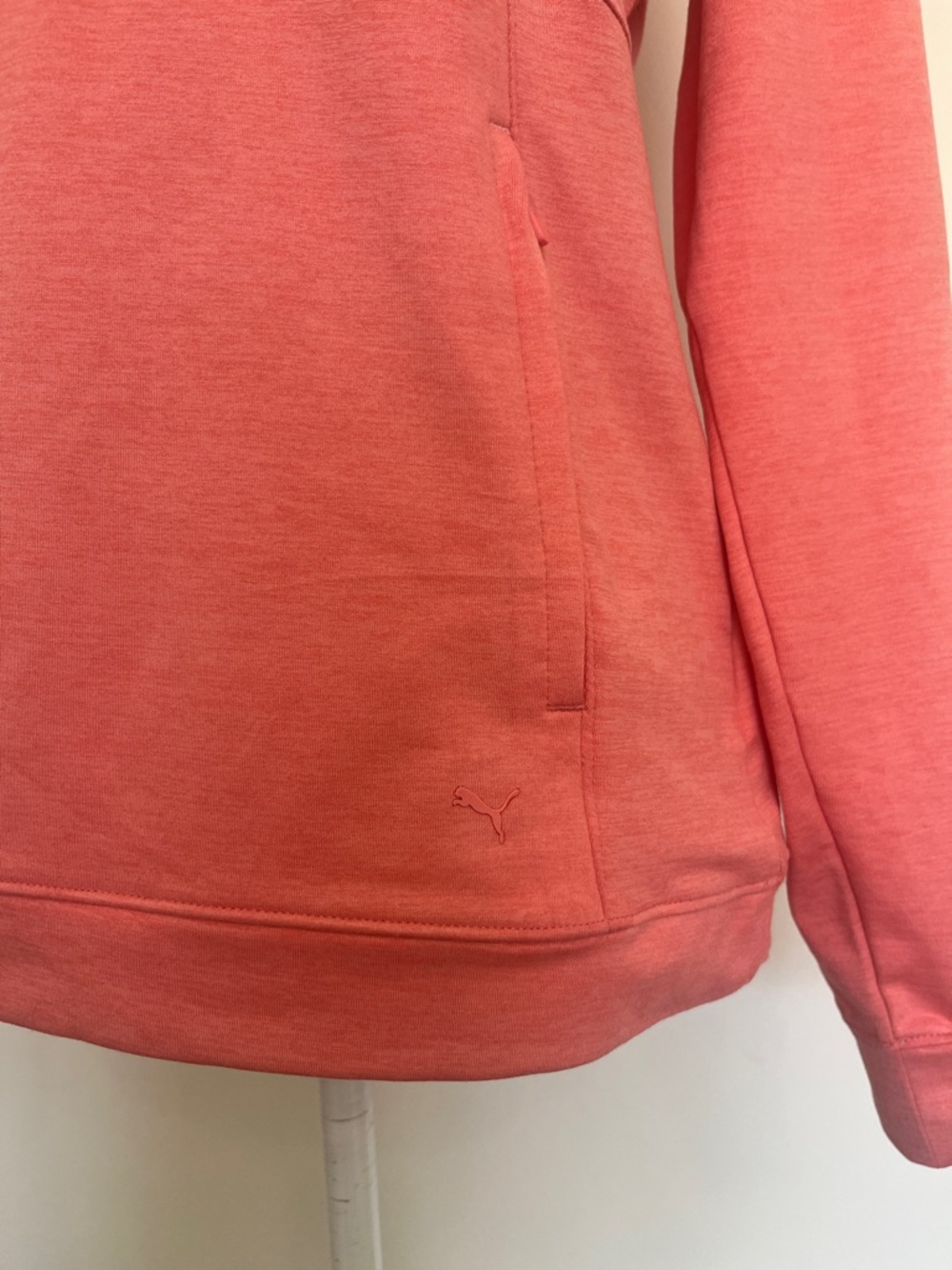 Puma - Coral Pink Quarter-Zip Pullover Hoodie - Picture 2 of 7